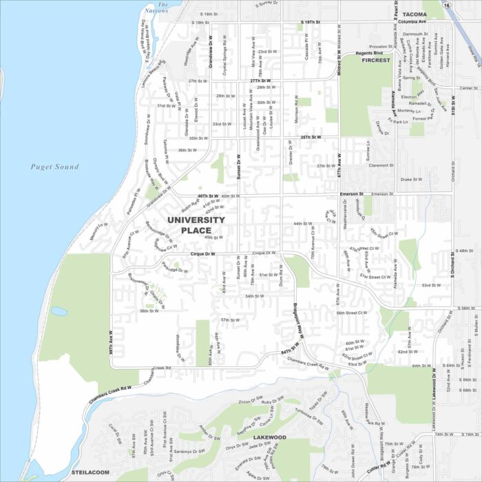 University Place Map Washington