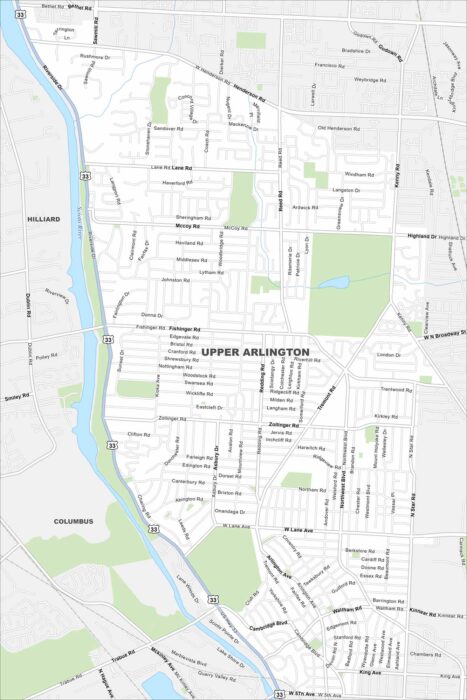 Upper Arlington Map Ohio