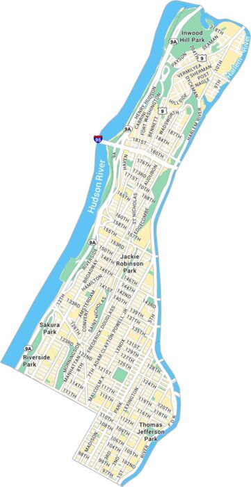 Upper Manhattan Map New York