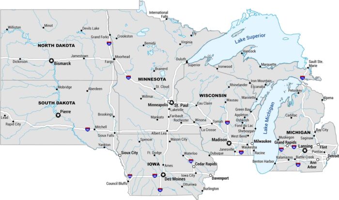 Upper Midwest Map
