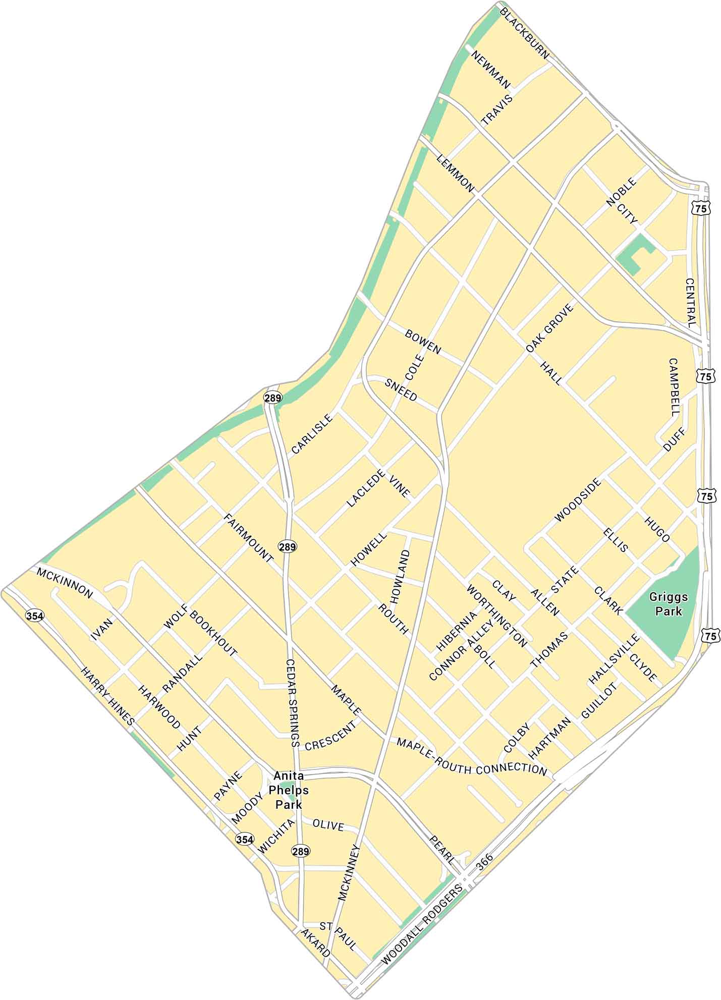 Uptown Dallas Map Texas