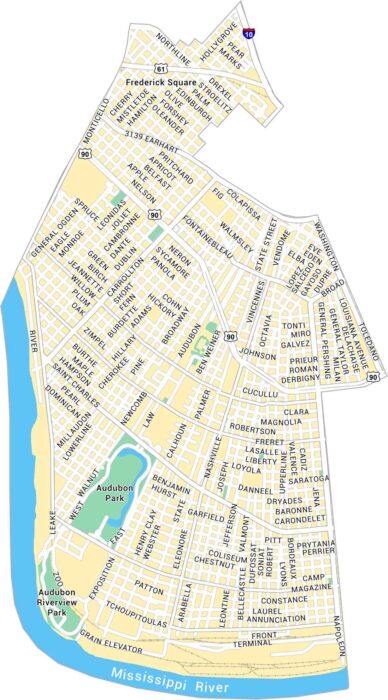 Uptown Map New Orleans