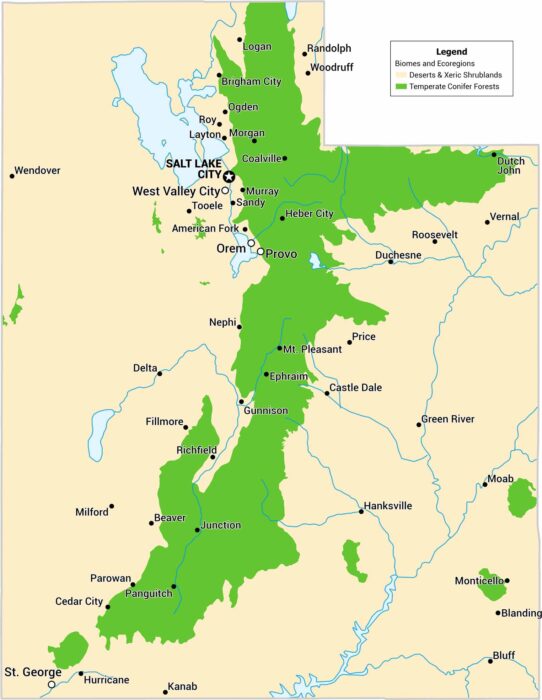Utah Biomes Map