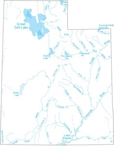 Utah Lakes and Rivers Map