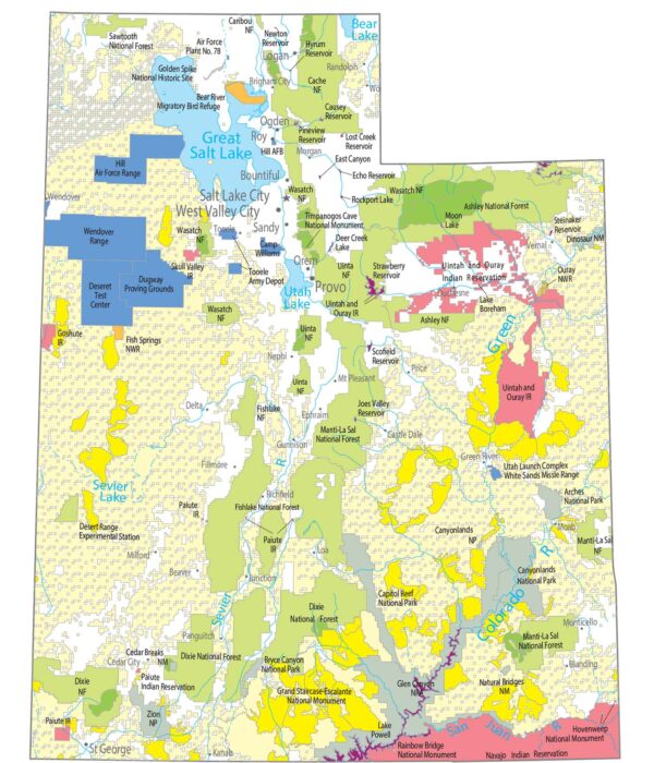 Utah National Parks and Forests Map