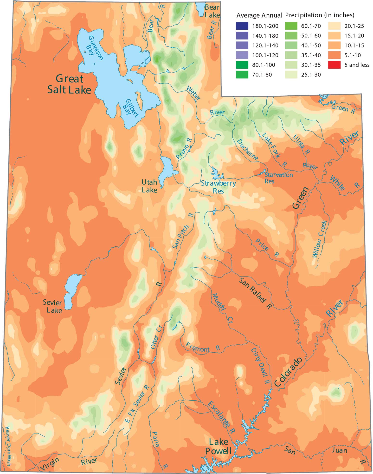 Utah Precipitation Map