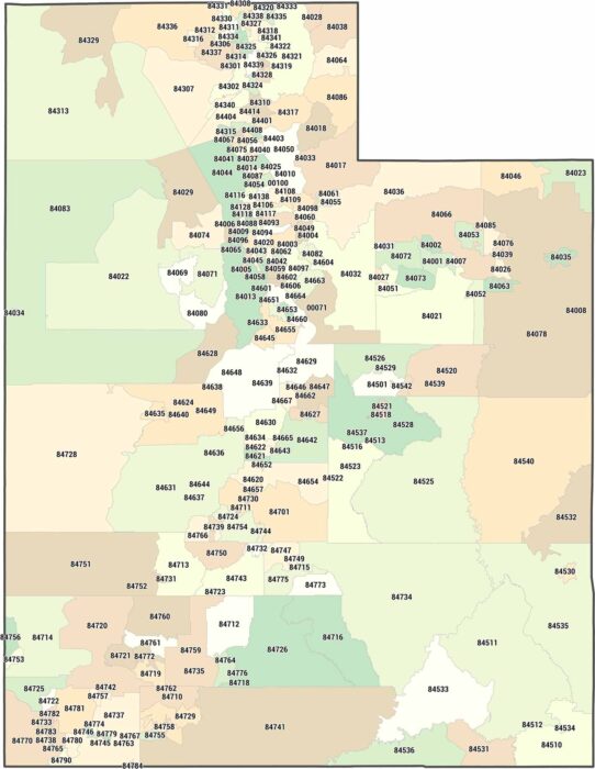 Utah Zip Code Map
