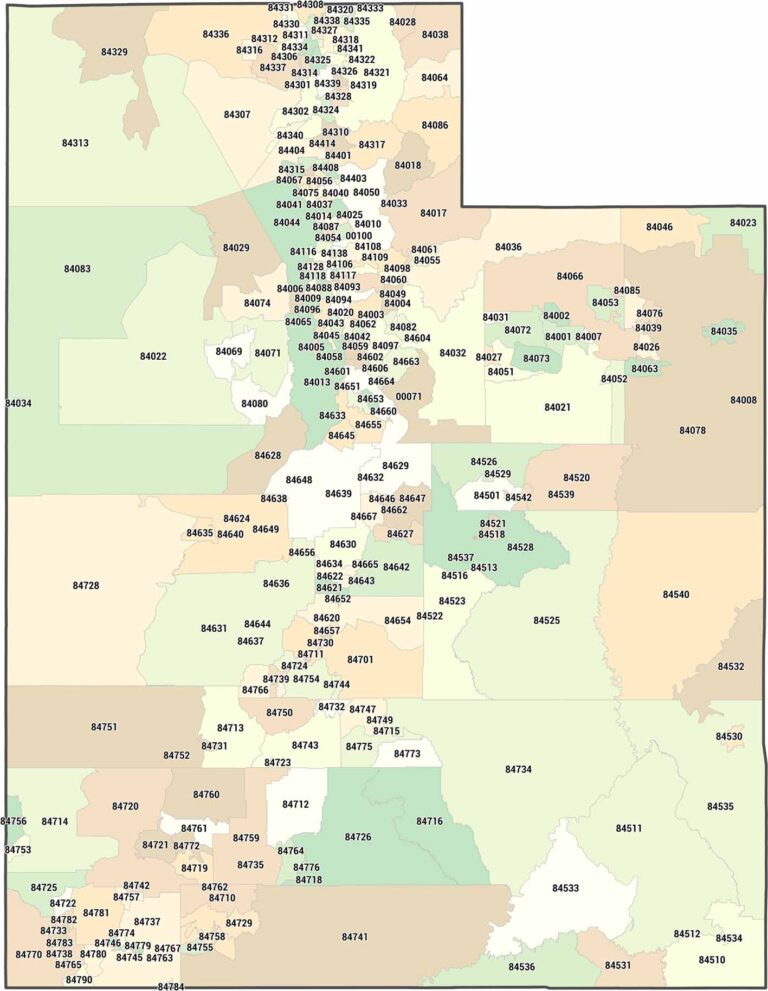 Utah Zip Code Map