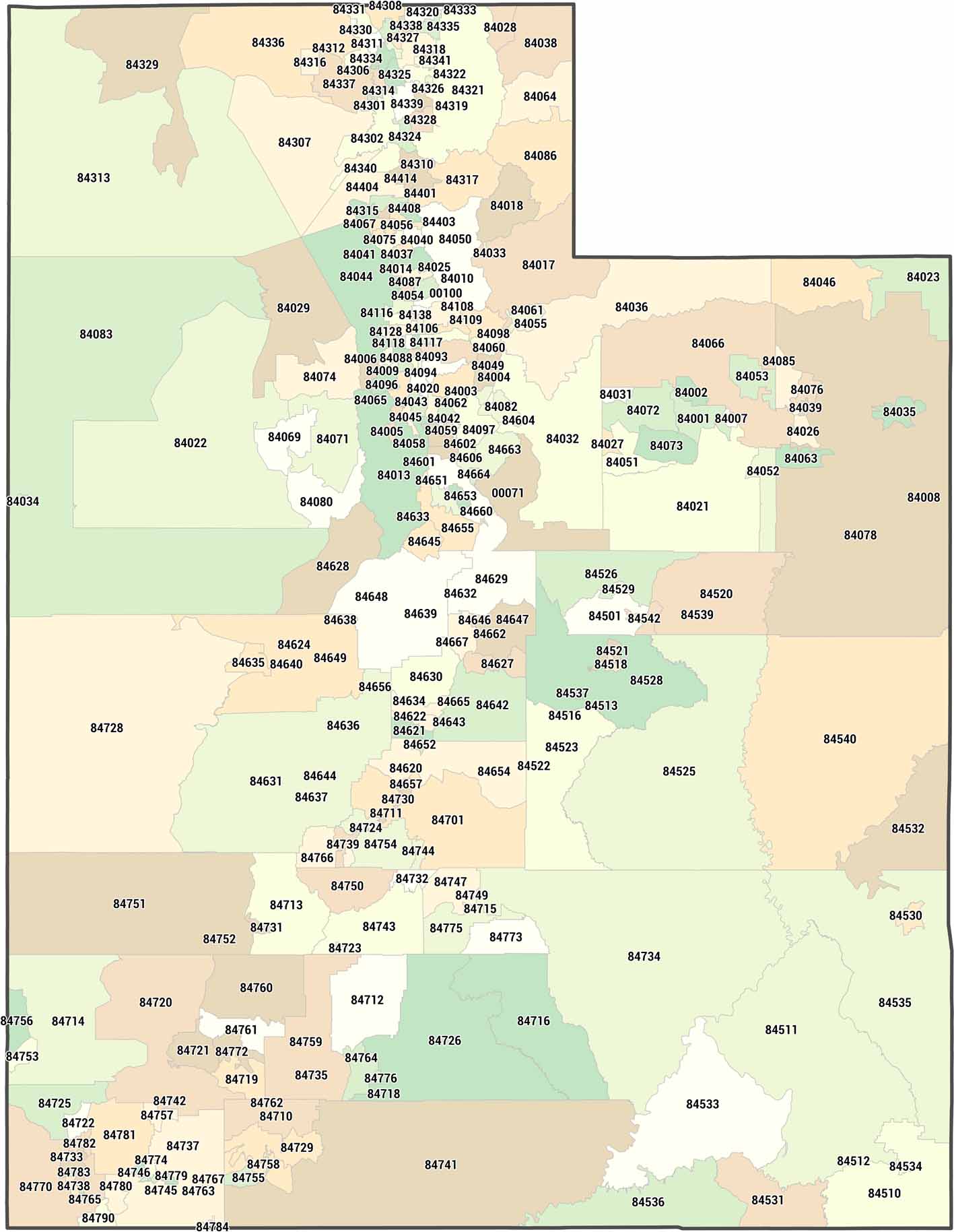 Utah Zip Code Map