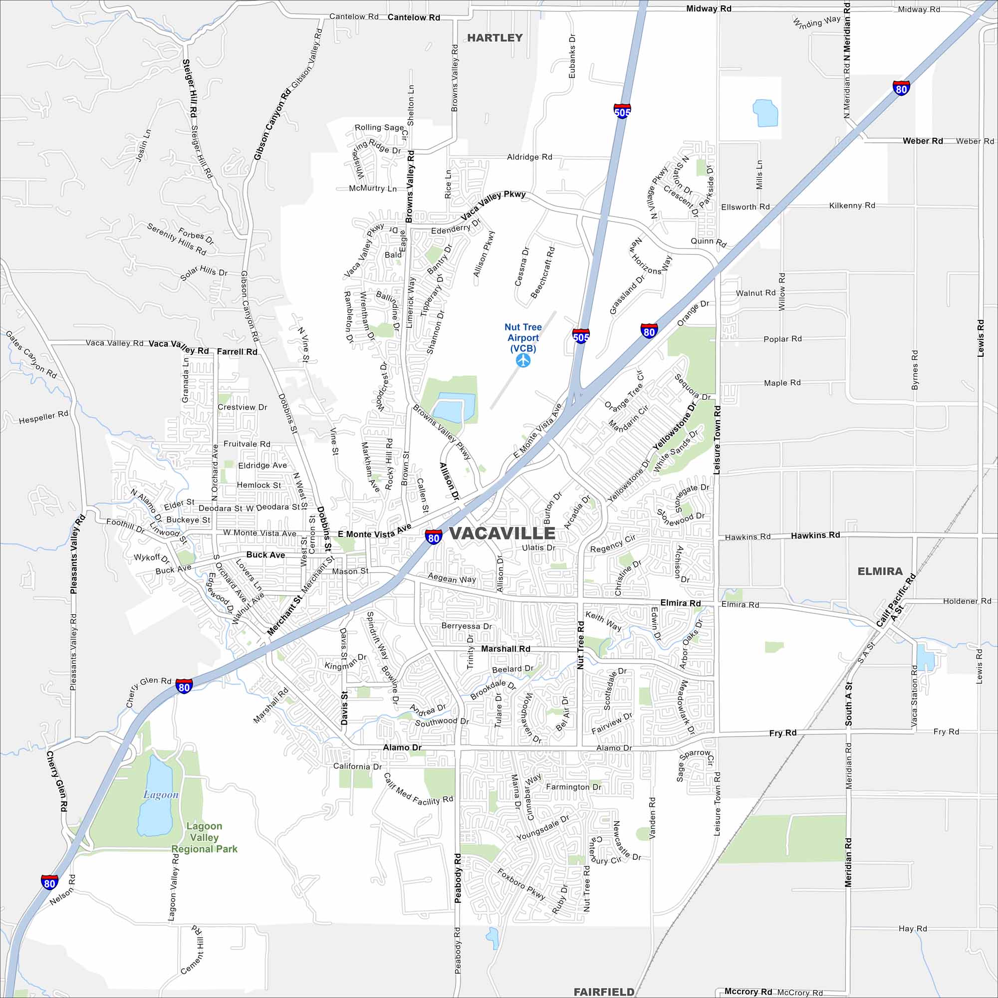 Vacaville Map California