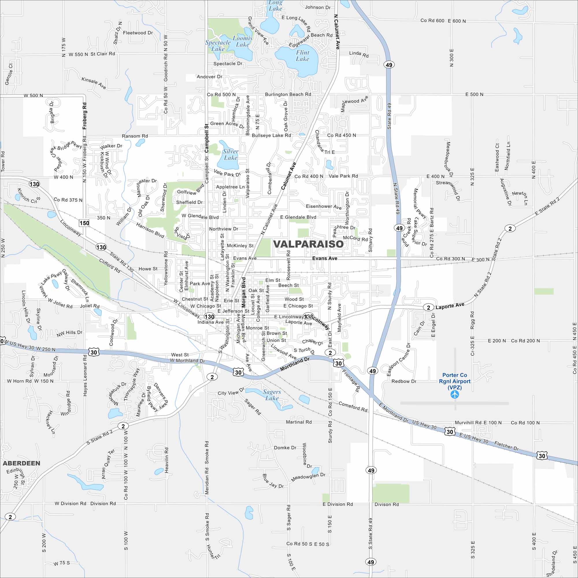 Valparaiso Map Indiana