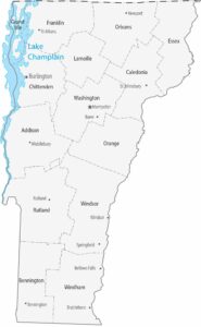 Vermont Counties Cities Map