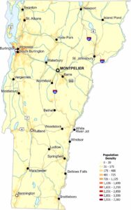 Vermont Population Density Map