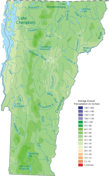 Vermont Precipitation Map