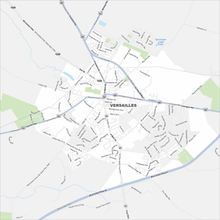 Versailles Map Kentucky