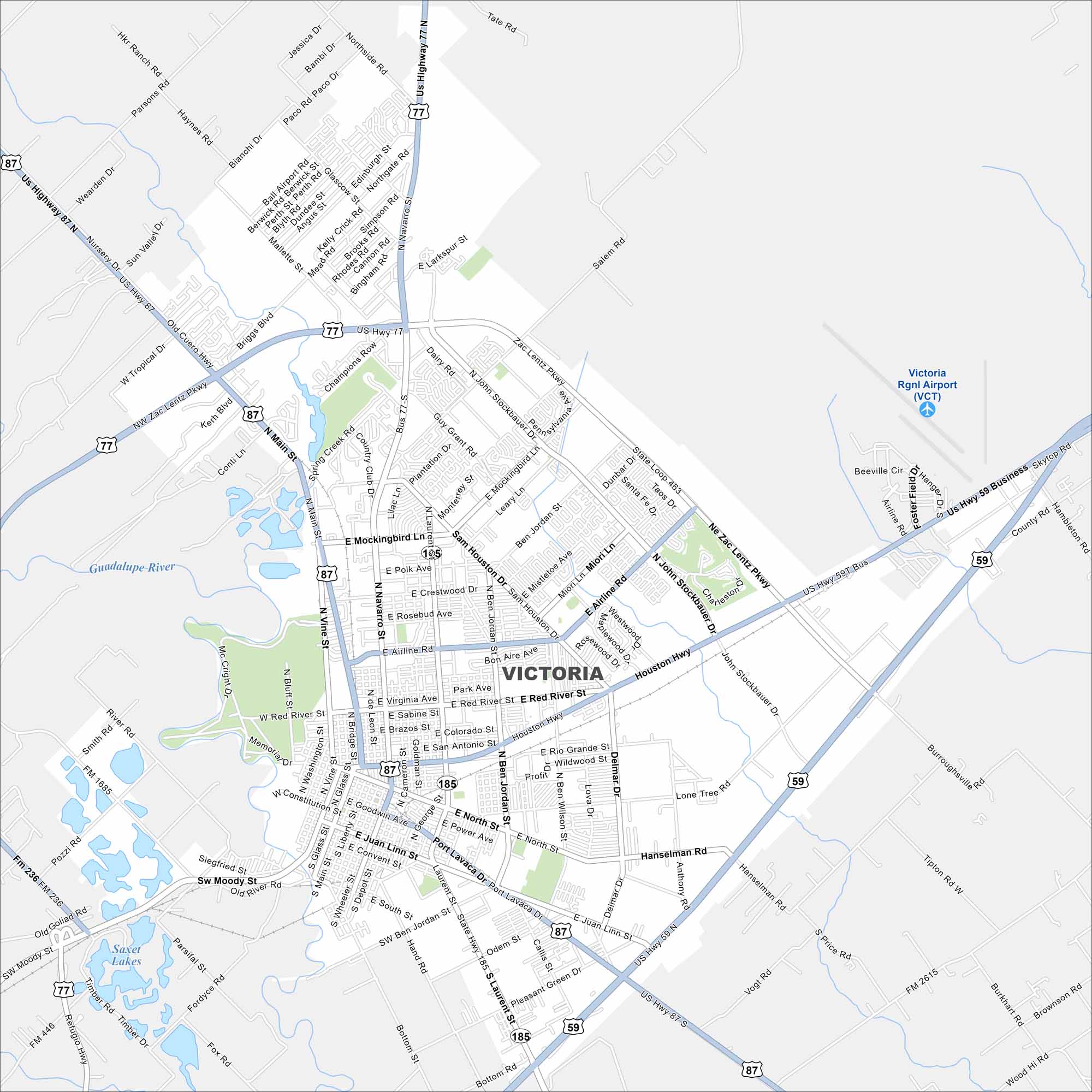 Victoria Map Texas
