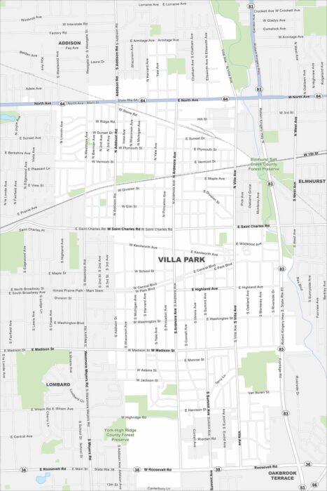 Villa Park Map Illinois