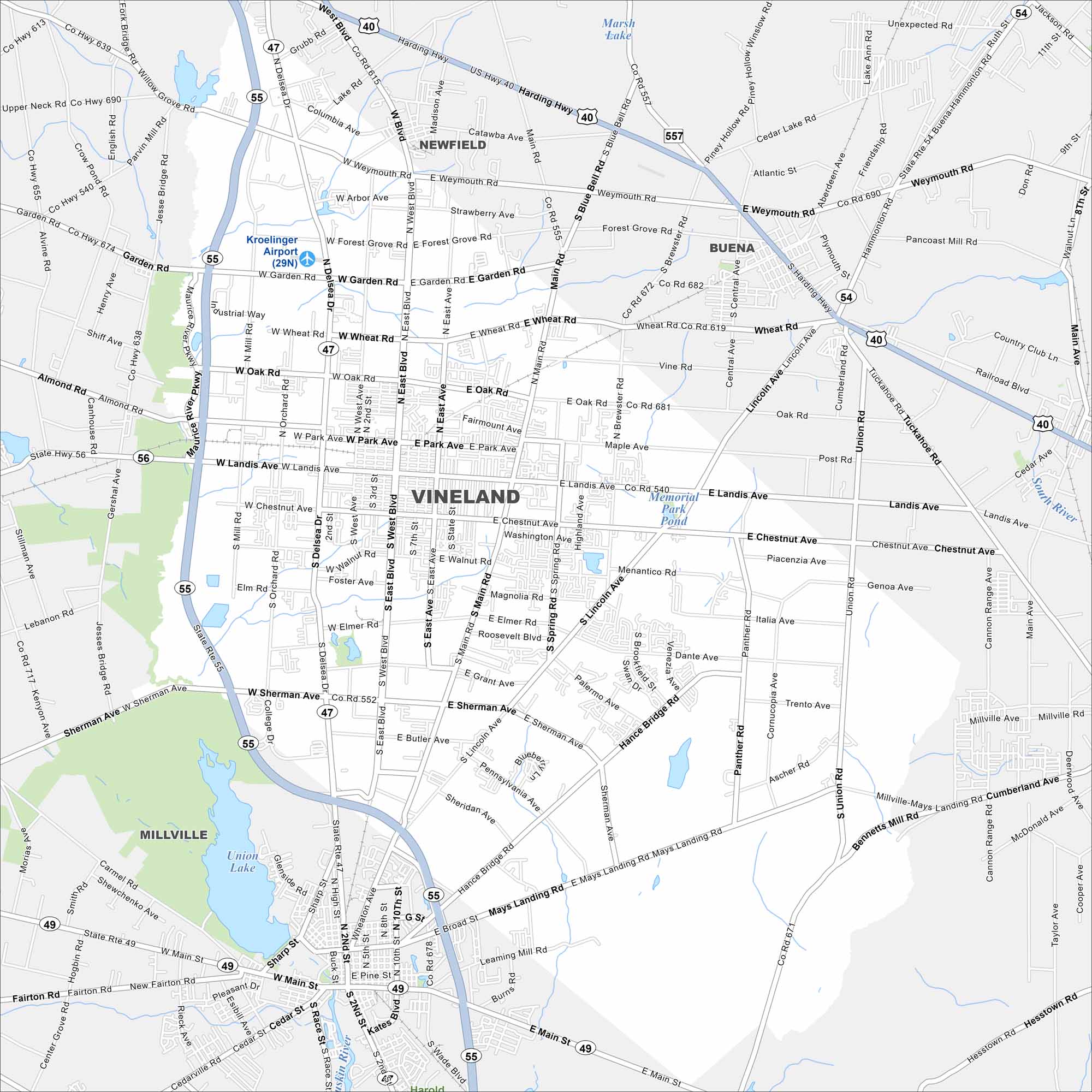 Vineland Map New Jersey