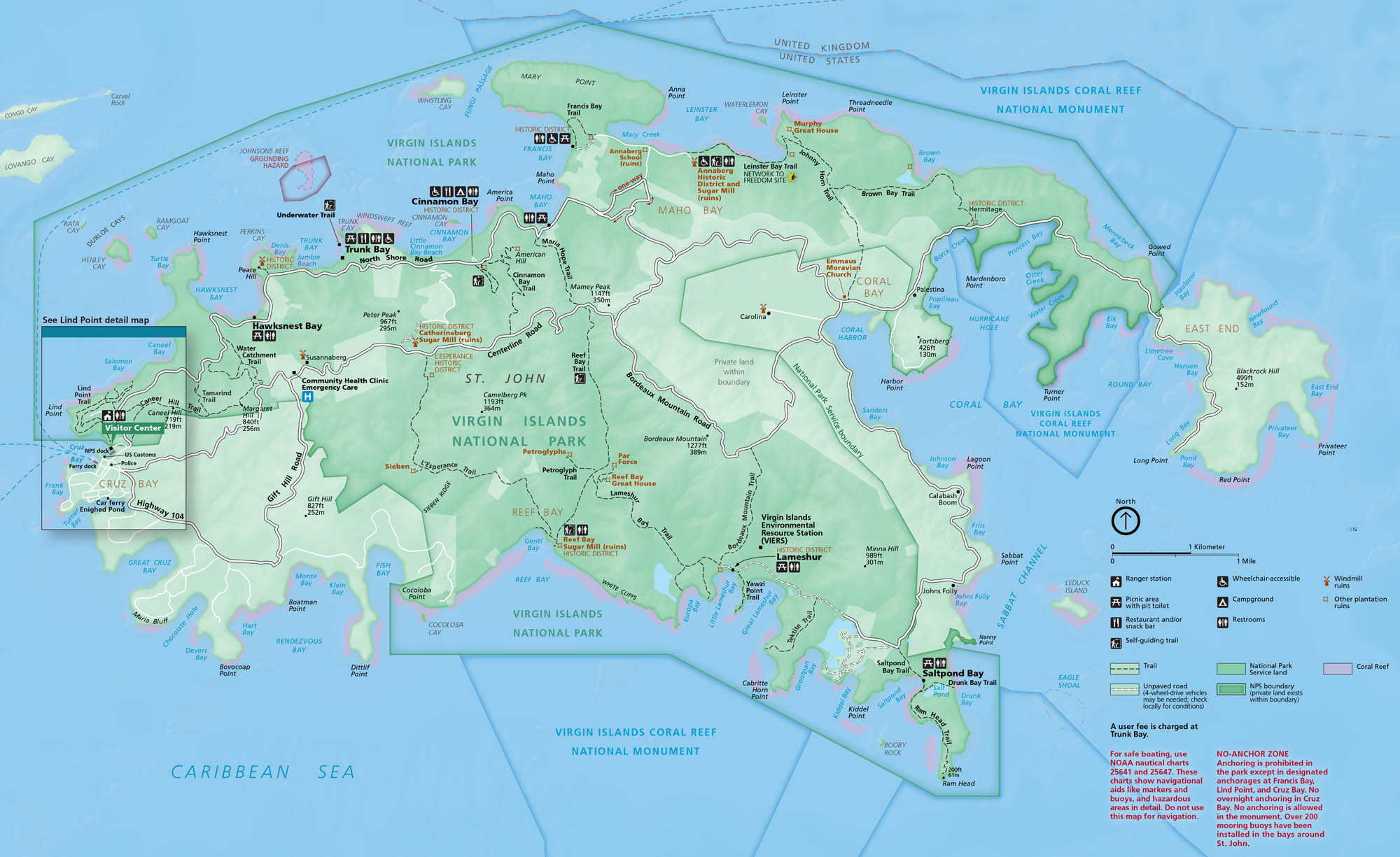 Virgin Islands National Park Map