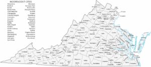 Virginia Counties Cities Map