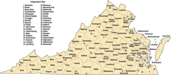 Virginia County Map