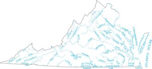 Virginia Lakes and Rivers Map