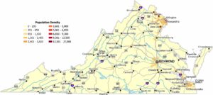 Virginia Population Density Map