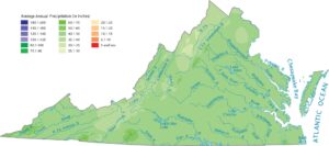 Virginia Precipitation Map