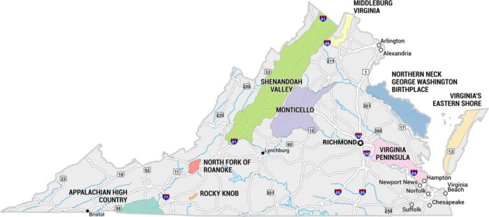 Virginia Wine Country Map