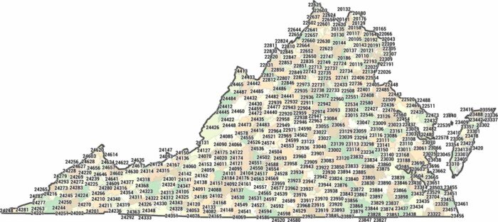 Virginia Zip Code Map