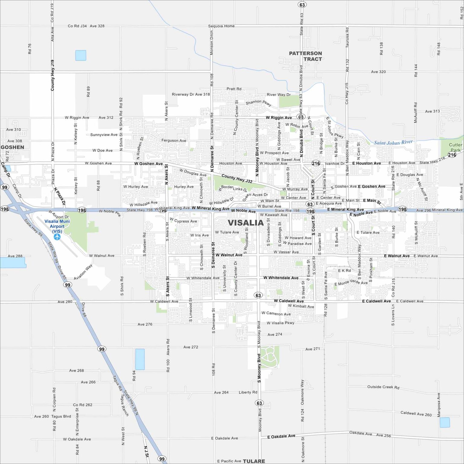 Map of Visalia, California - US Maps