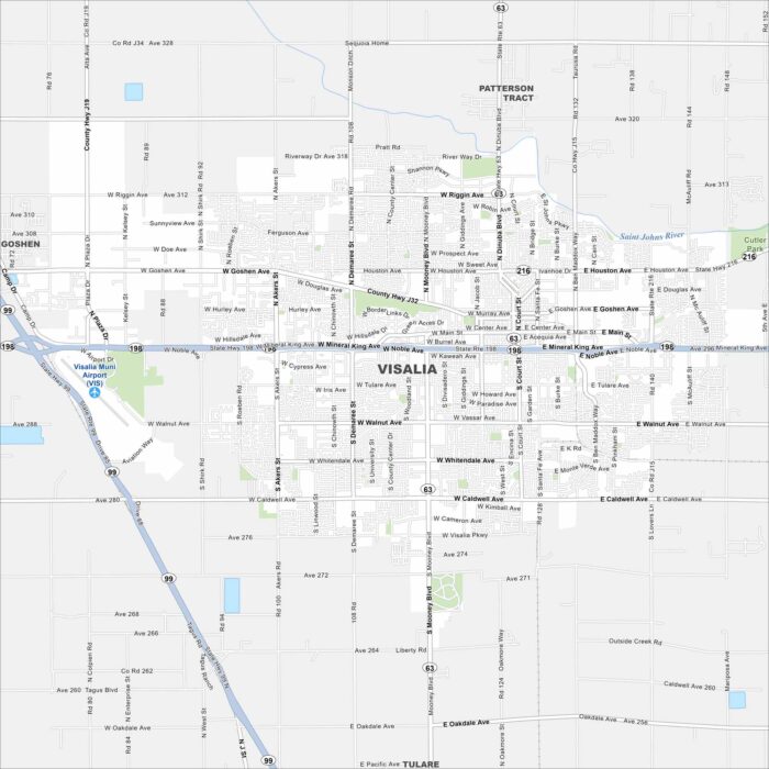 Visalia Map California