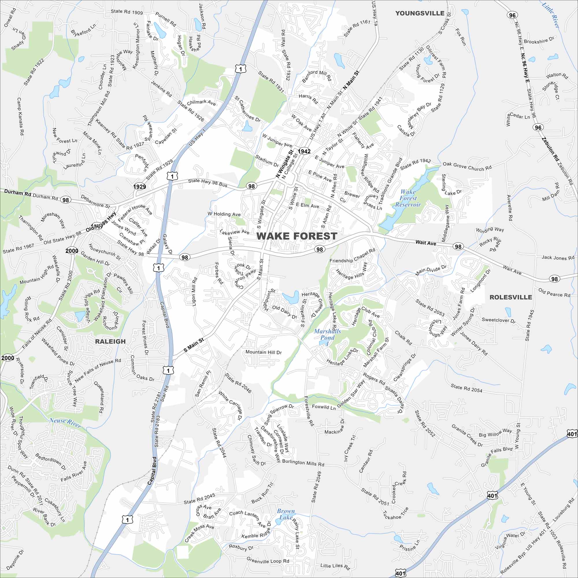 Wake Forest Map North Carolina