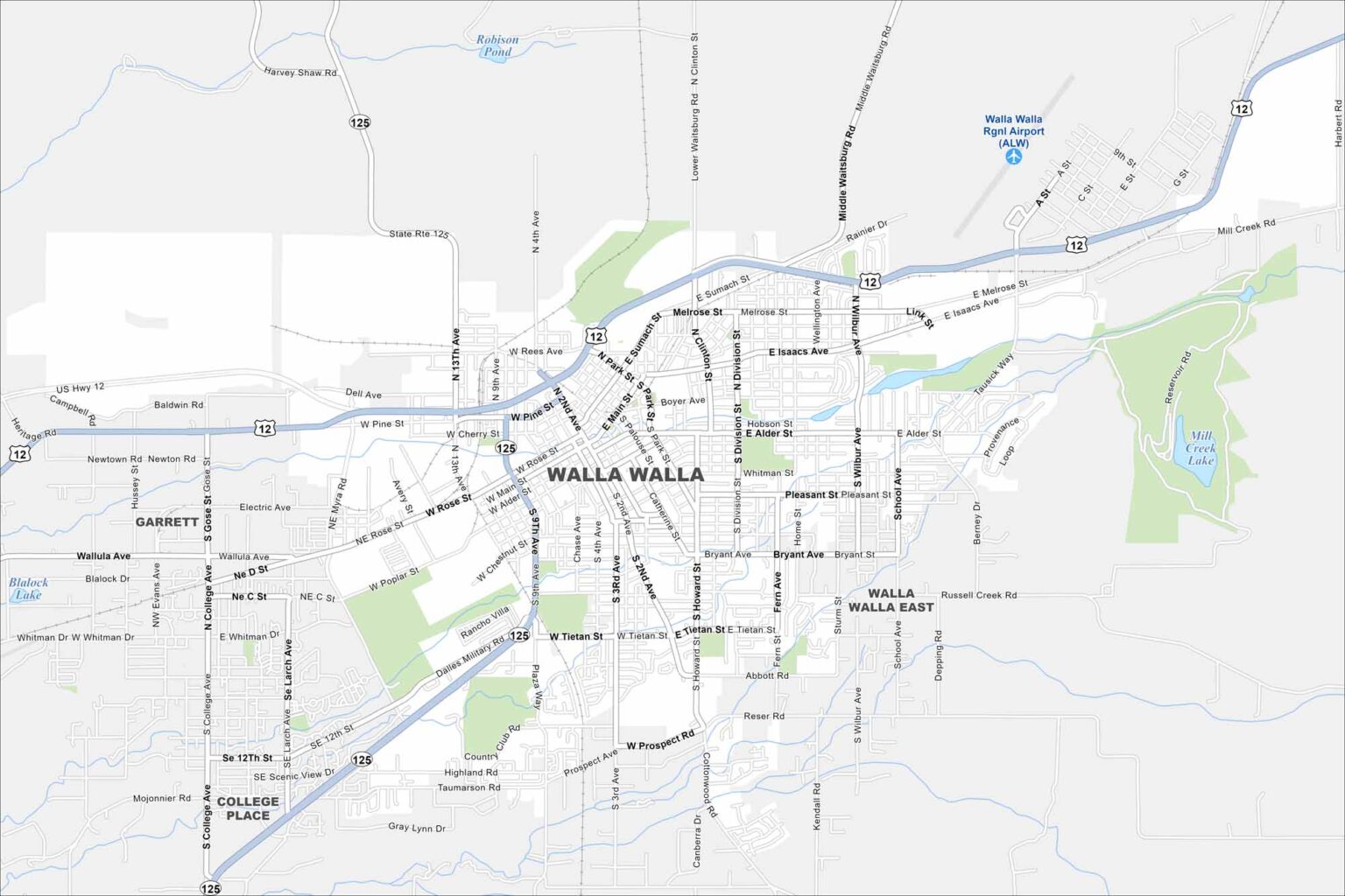 Map Of Walla Walla Washington US Maps Walla Walla Map Washington 1536x1024 
