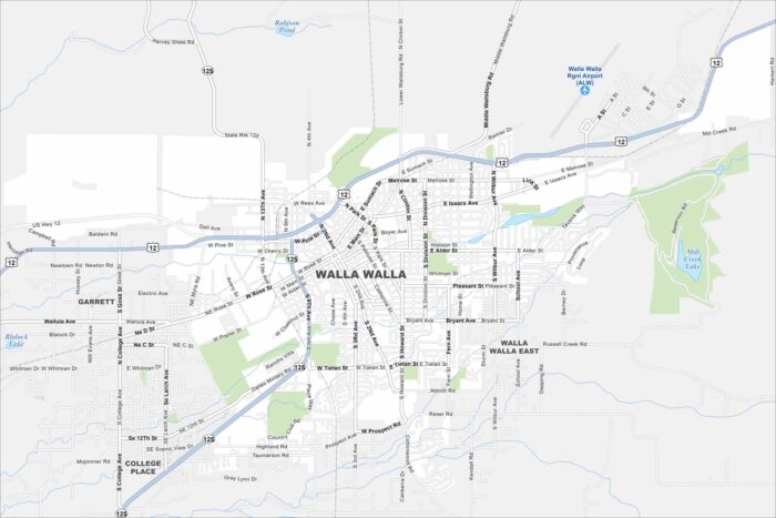 Walla Walla Map Washington