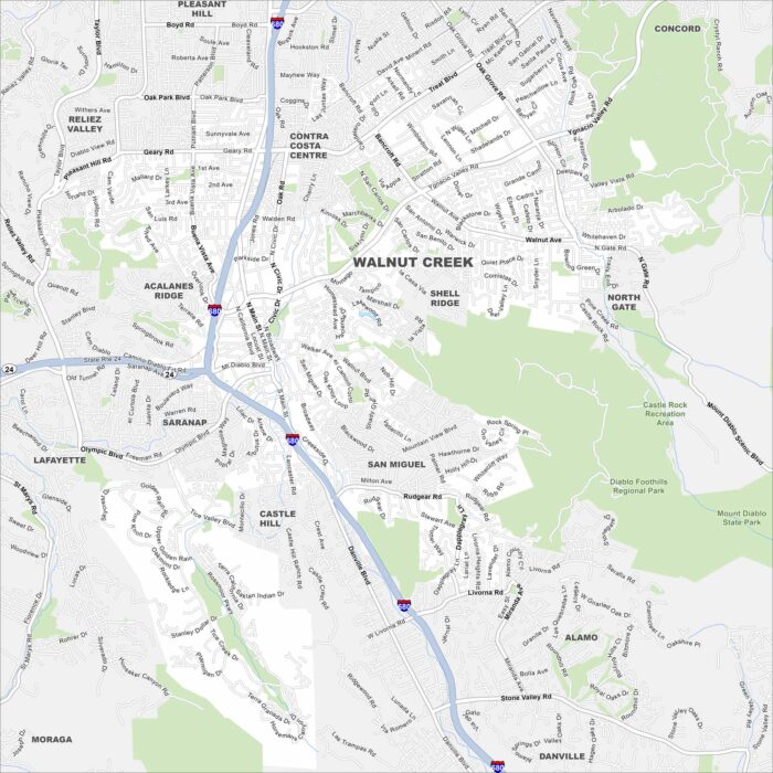 Walnut Creek Map California