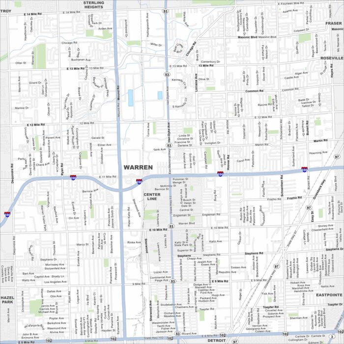 Warren Map Michigan
