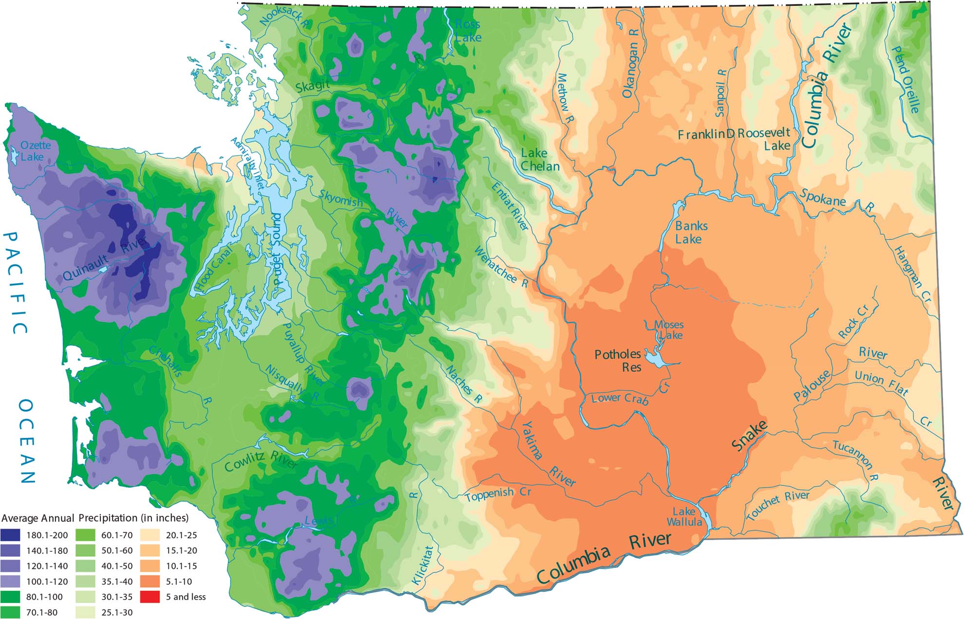Washington Precipitation Map