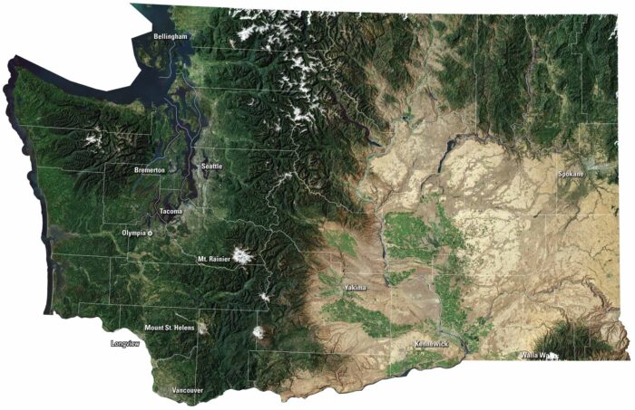 Washington Satellite Map