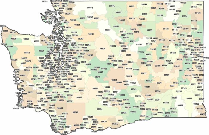 Washington Zip Code Map