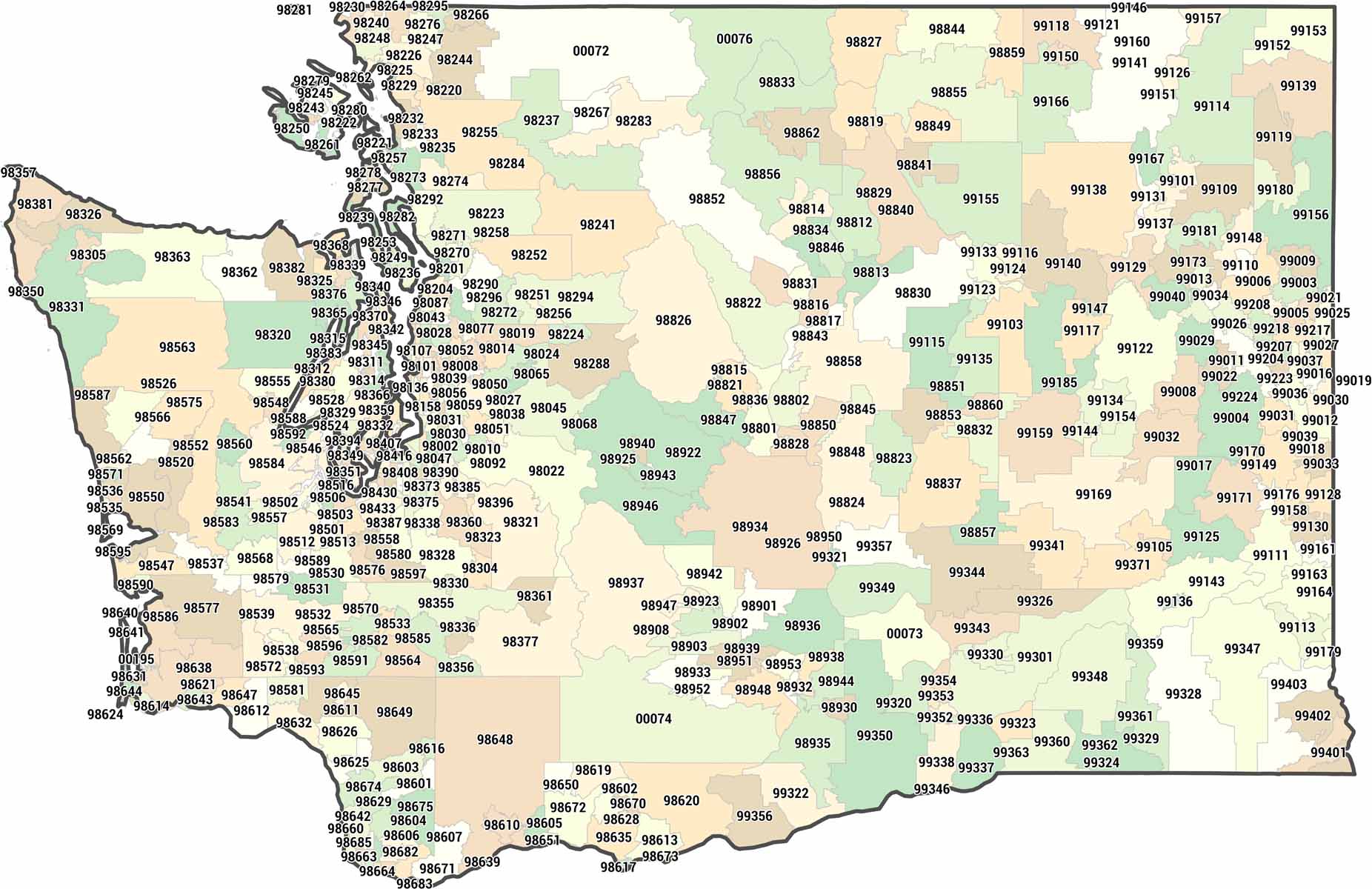 Washington Zip Code Map