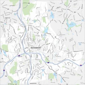 Waterbury Map Connecticut
