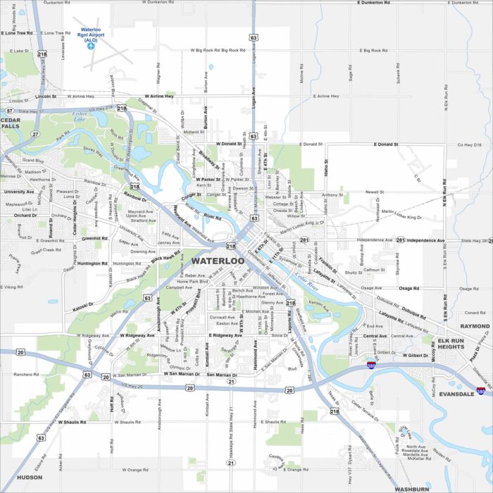 Waterloo Map Iowa