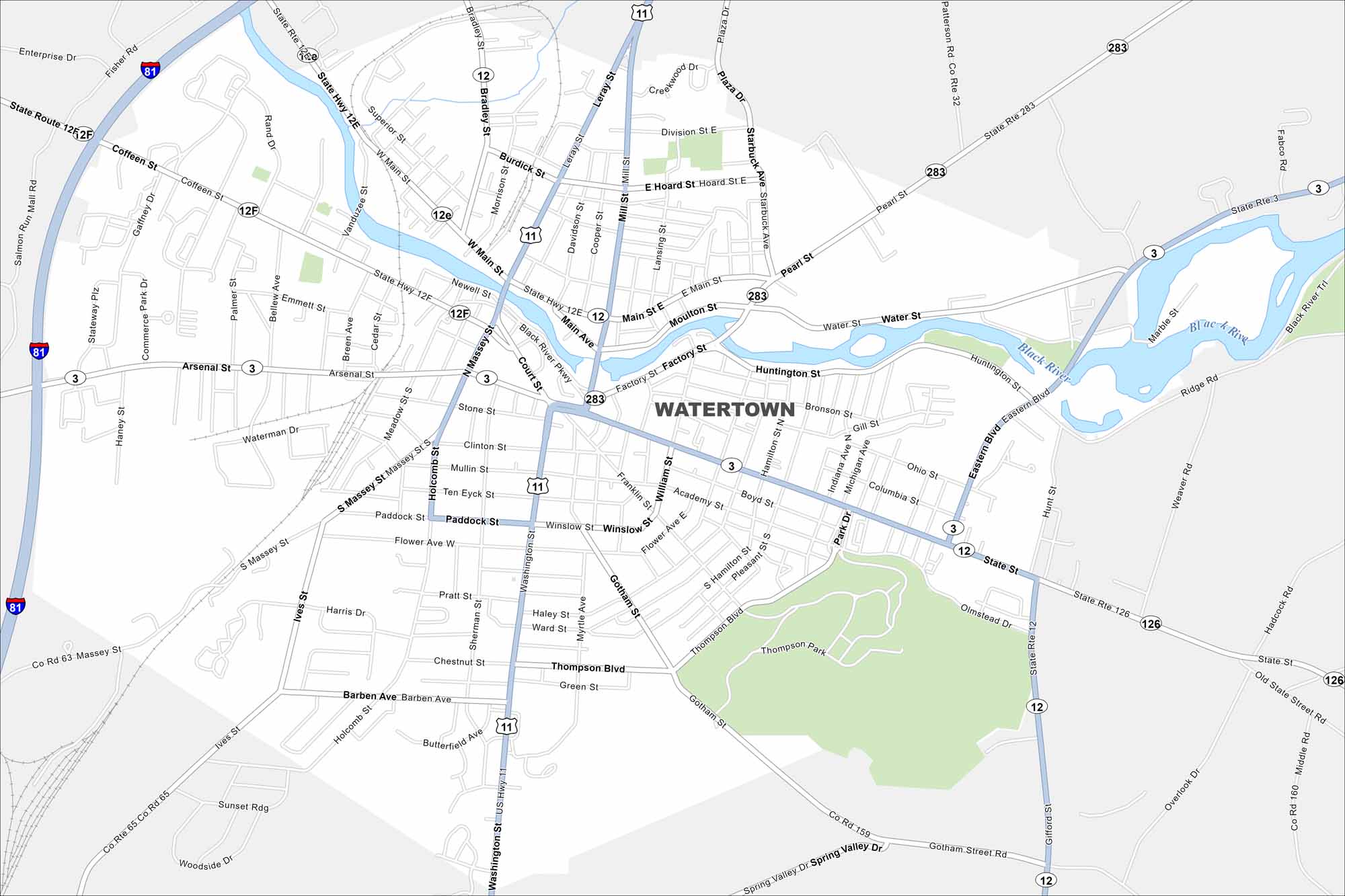 Watertown Map New York