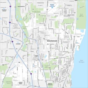 Waukegan Map Illinois