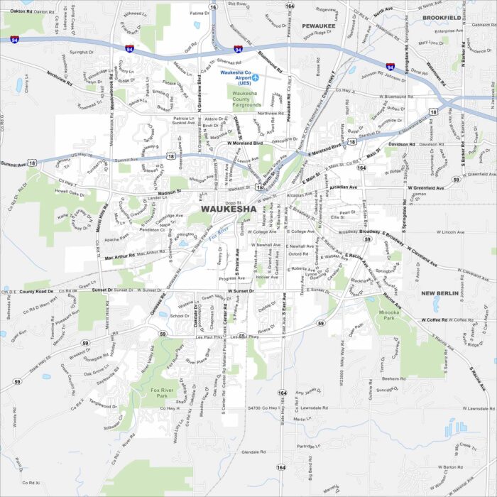Waukesha Map Wisconsin