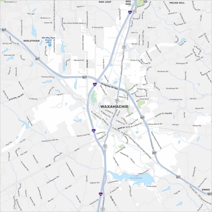 Waxahachie Map Texas