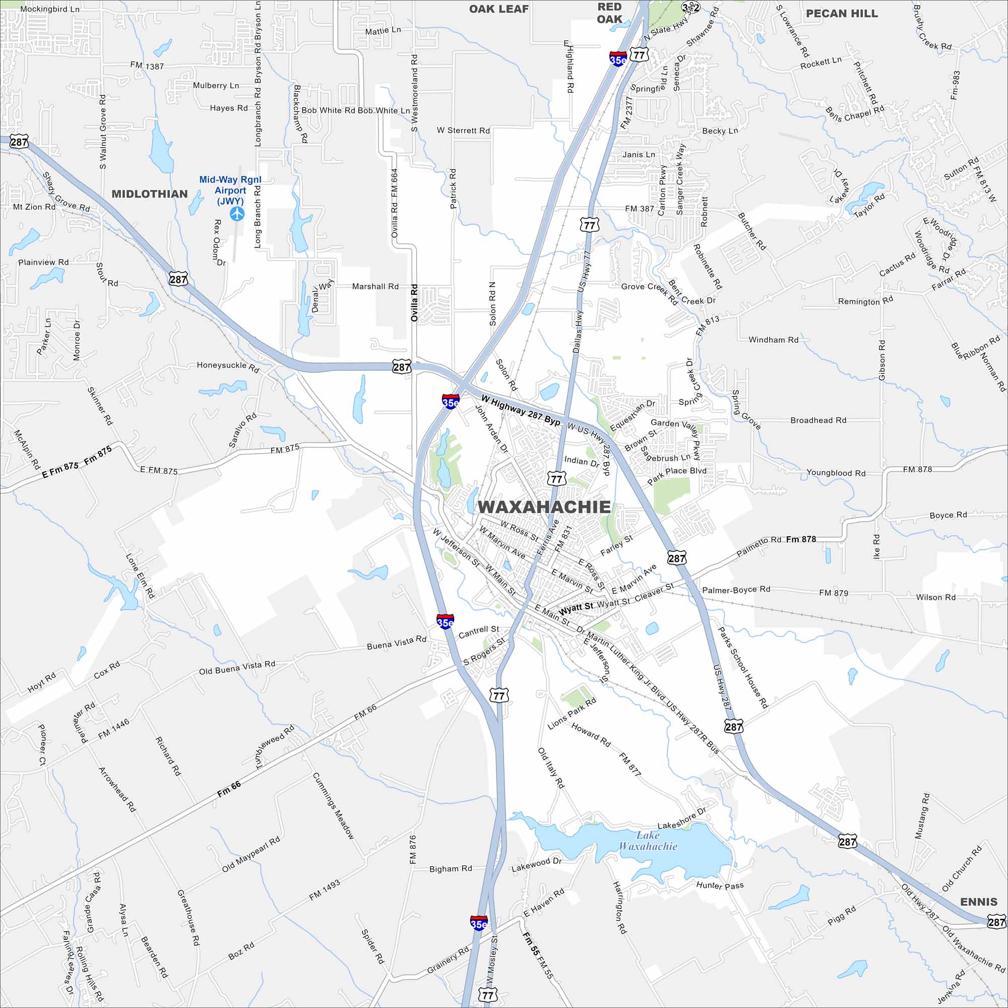Waxahachie Map Texas