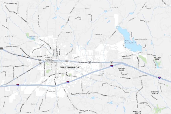 Weatherford Map Texas