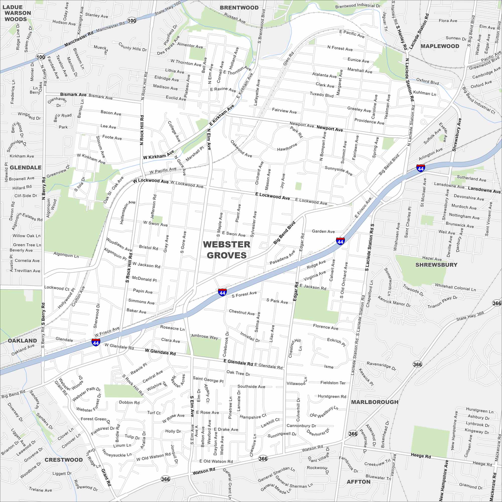 Webster Groves Map Missouri